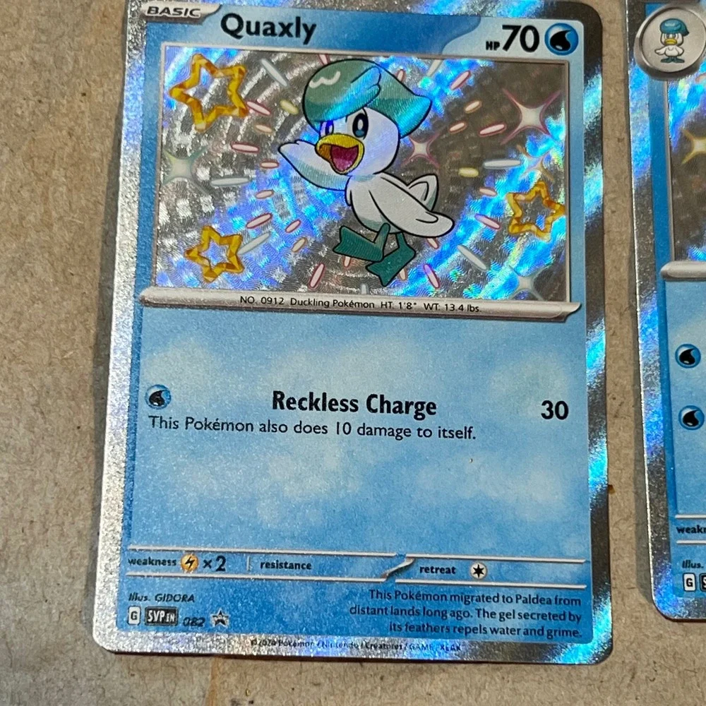 Pokemon Paldean Fates Shiny Quaxly Quaxwell Quaquaval ex Promo Set Blue SVP
